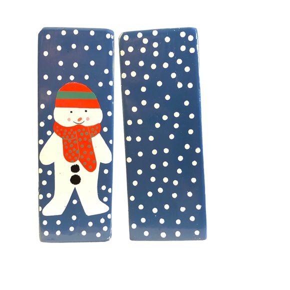 Hand-Painted Double-Sided Wooden Snowman CANDLE HOLDERS Votive & Tapered Holiday - Picture 6 of 6